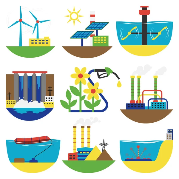 Alternatieve energiebronnen vector illustratie. — Stockvector