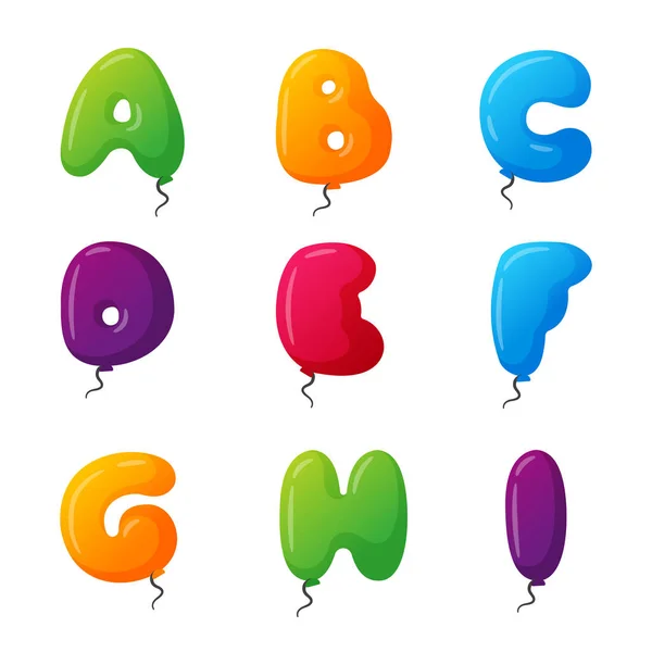Ensemble de vecteurs alphabet ballon . — Image vectorielle
