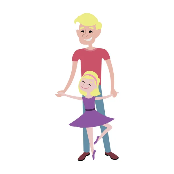 Padre e hija juntos carácter vector . — Vector de stock