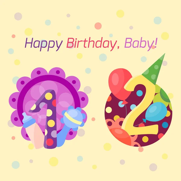 Feliz cumpleaños insignias vector iconos . — Vector de stock