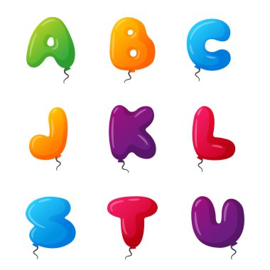 Balon alfabe vektör set.