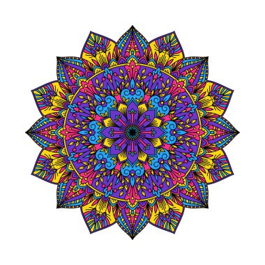 Mandala desen vektör çiçek.