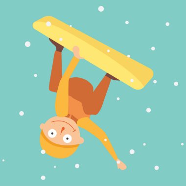 Snowboard atlama vektör.