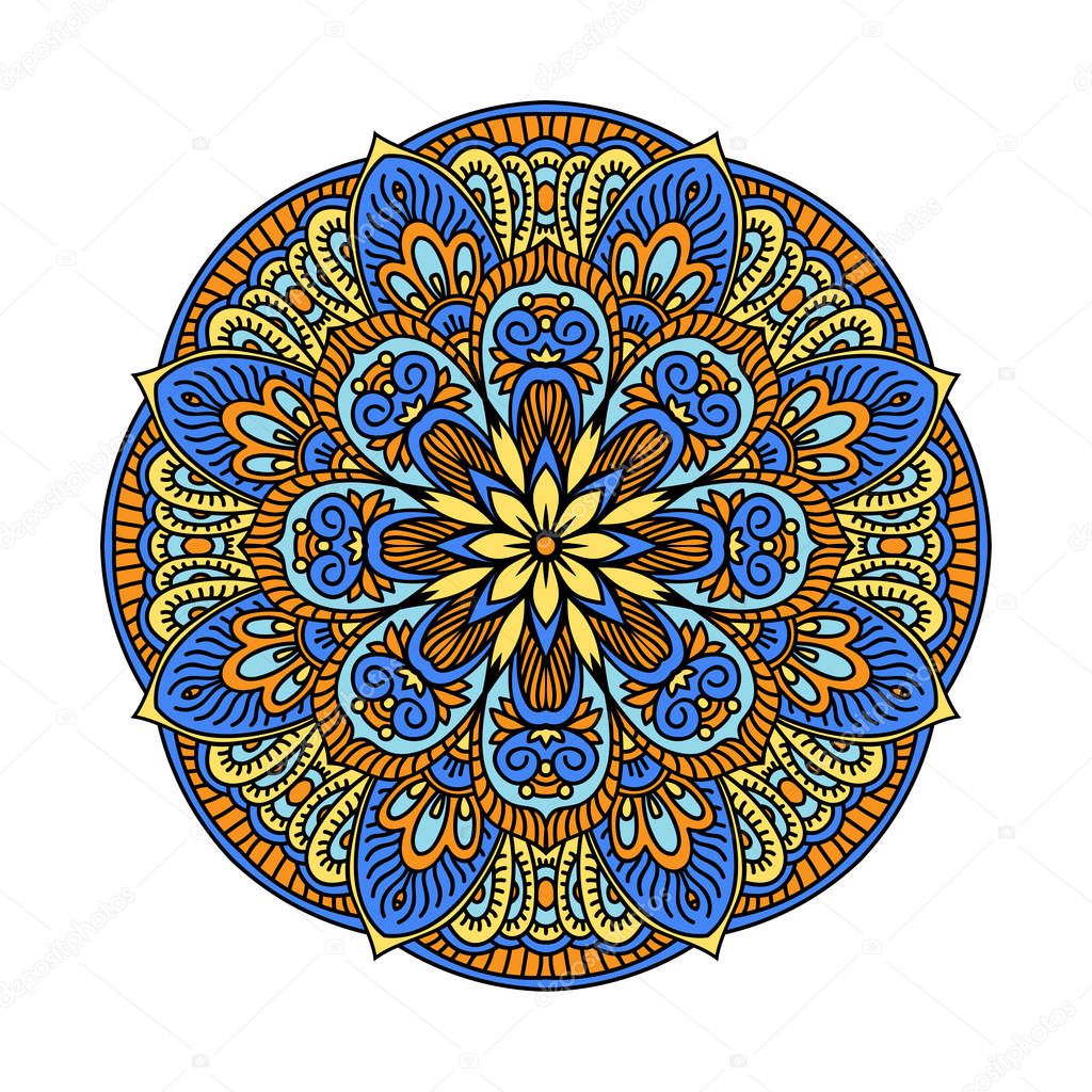 Mandala pattern flower vector.