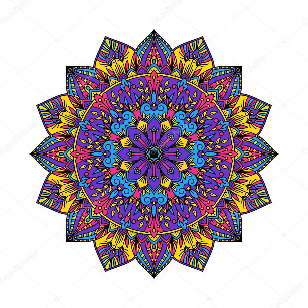 Mandala pattern flower vector.