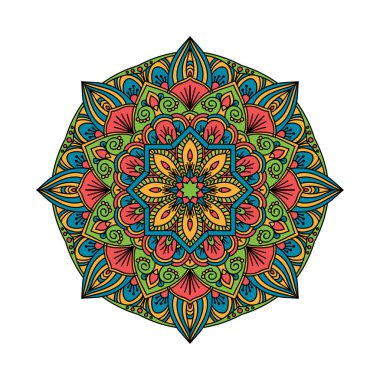 Mandala desen vektör çiçek.