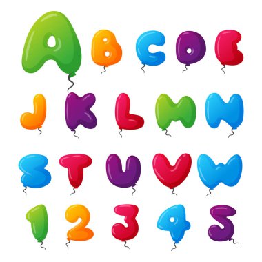 Balon alfabe vektör set.