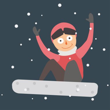 Snowboard atlama vektör.