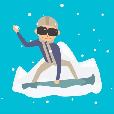 Snowboard atlama vektör.