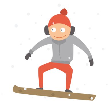 Snowboard atlama vektör.