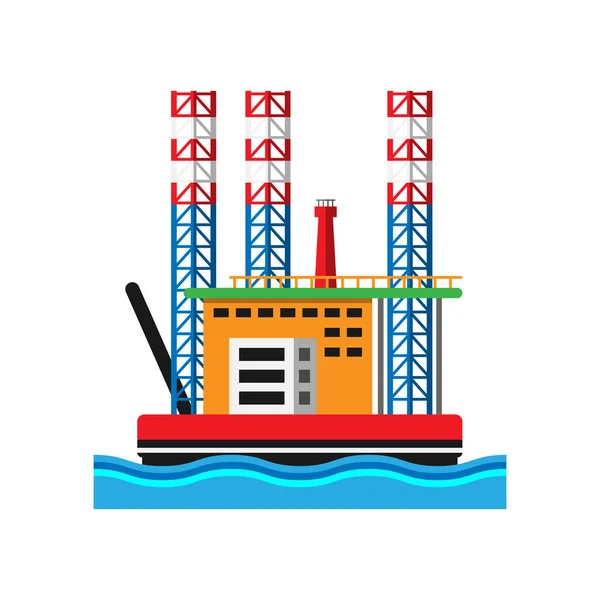 Illustrazione vettoriale piattaforma estrazione petrolifera — Vettoriale Stock