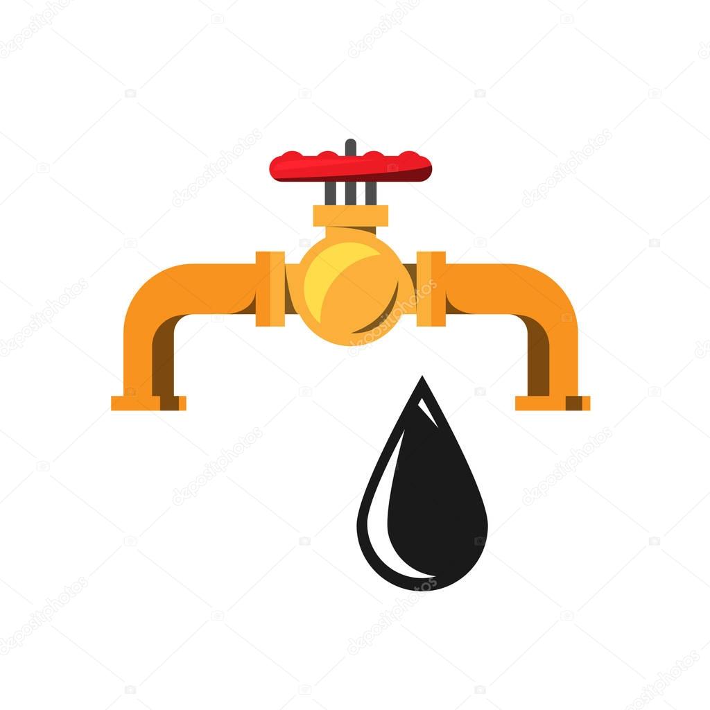 Gas or water crane flat icon vector illustration.