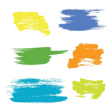 Grunge elle çizilmiş fırça konturu vektör seti.