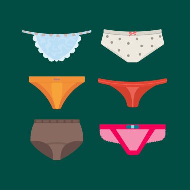 Giysi vektör set iç çamaşırı pantolon.