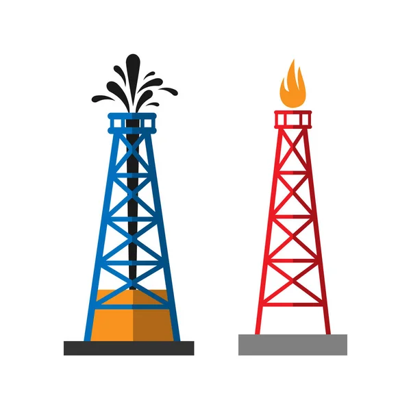 Εικονογράφηση φορέα πλατφόρμα εξόρυξης πετρελαίου — Διανυσματικό Αρχείο