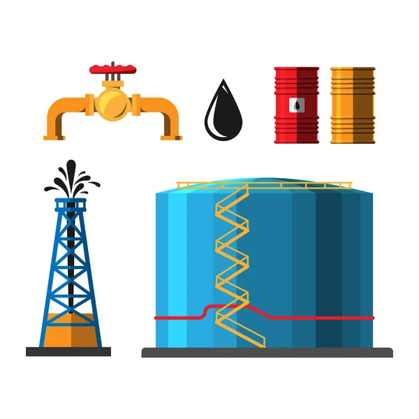 Extracción de aceite contenedor vector ilustración — Vector de stock