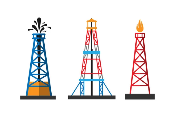 Εικονογράφηση φορέα πλατφόρμα εξόρυξης πετρελαίου — Διανυσματικό Αρχείο