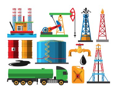Petrol çıkarma ulaşım vektör çizim