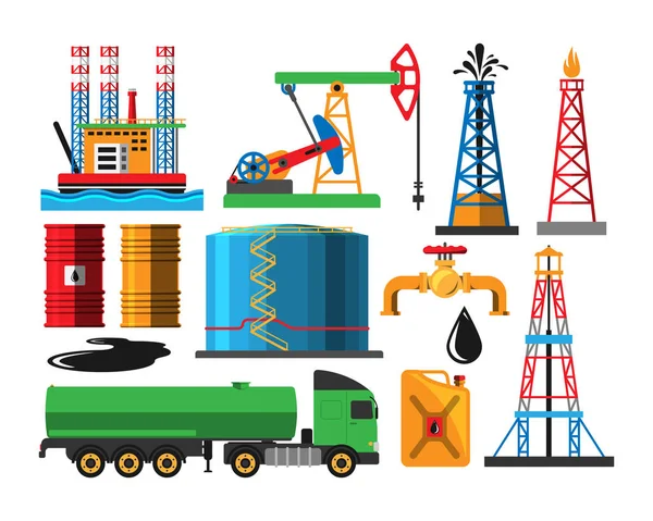 Illustrazione del vettore di trasporto di estrazione petrolifera — Vettoriale Stock