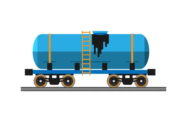 Olie extractie vrachtwagen scheepvaart en transport vectorillustratie — Stockvector