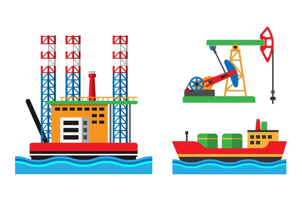Illustration vectorielle de plateforme d'extraction pétrolière — Image vectorielle