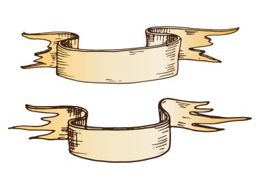 Elle çizilmiş şeritler illüstrasyon vektör.