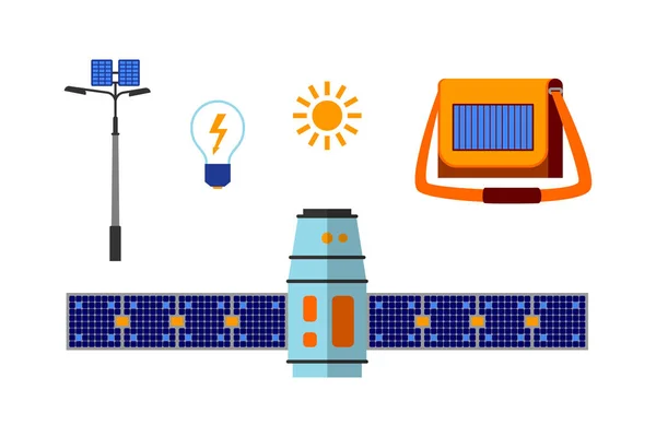 Conjunto de vetores de energia solar . —  Vetores de Stock