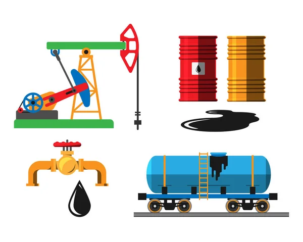 Extracción de petróleo vector de transporte ilustración — Archivo Imágenes Vectoriales