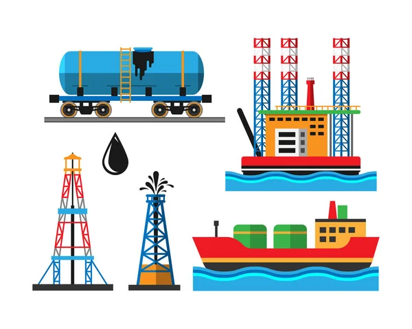 Εικονογράφηση φορέα μεταφορές εξόρυξη πετρελαίου — Διανυσματικό Αρχείο