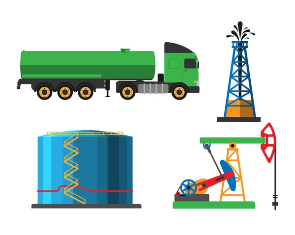 Extracción de petróleo vector de transporte ilustración — Vector de stock