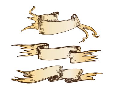 Elle çizilmiş şeritler illüstrasyon vektör.