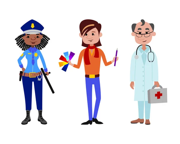 Persone diverse professioni vettoriale illustrazione . — Vettoriale Stock