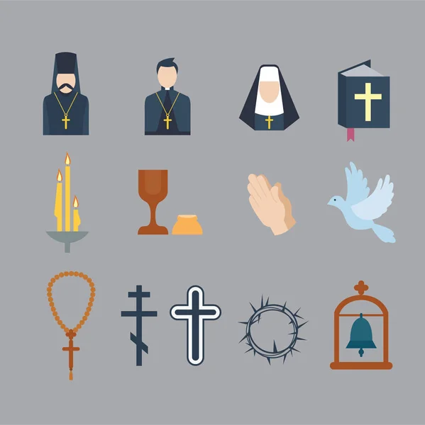 Iconos de religión vector ilustración . — Archivo Imágenes Vectoriales