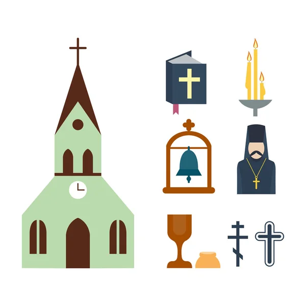 Iconos de religión vector ilustración . — Vector de stock