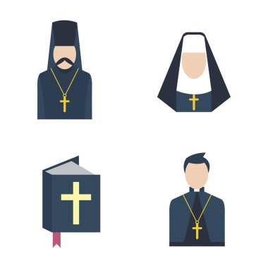 Katolik rahip simge vektör.