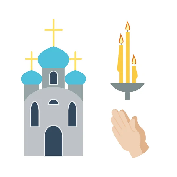 Iconos de religión vector ilustración . — Archivo Imágenes Vectoriales