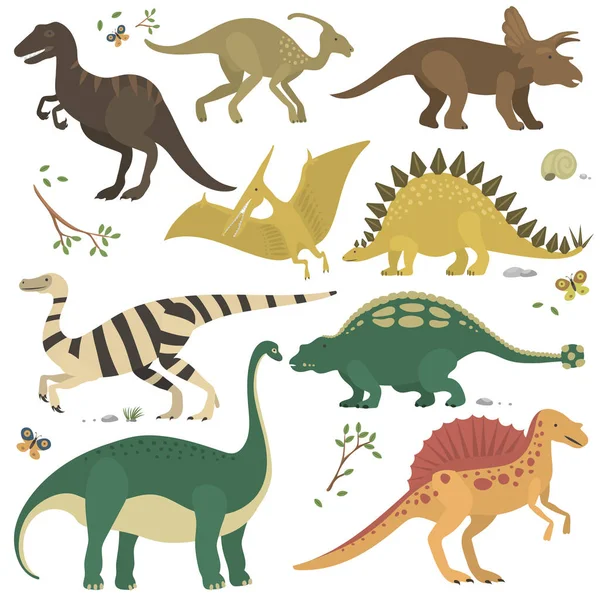 Vector dinosaurios de dibujos animados . — Archivo Imágenes Vectoriales