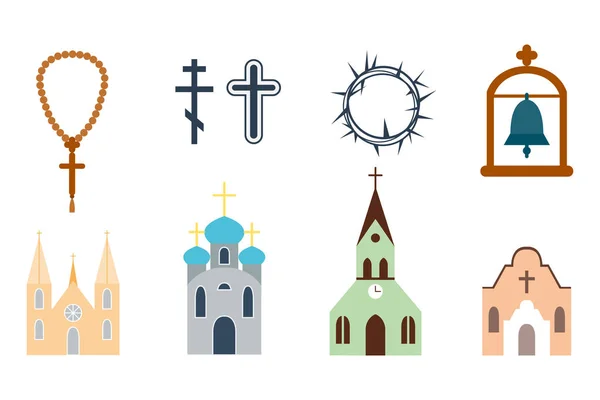 Iconos de religión vector ilustración . — Archivo Imágenes Vectoriales