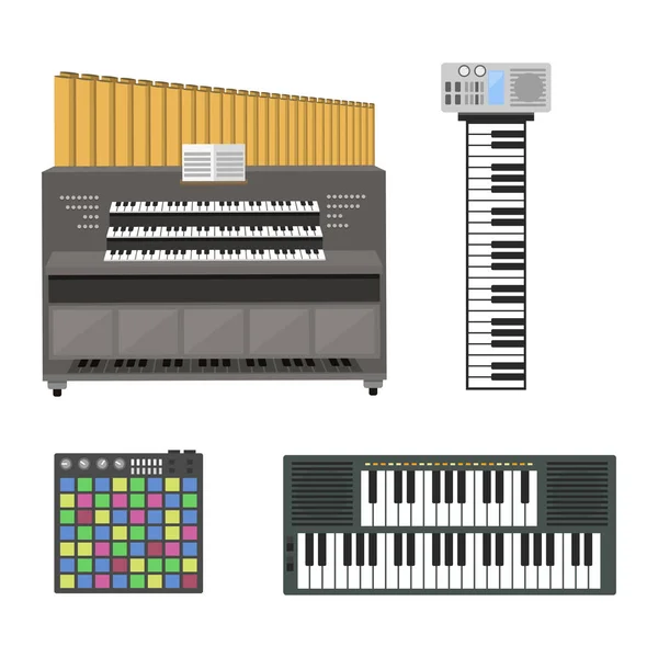 Tastiera strumenti musicali vettoriale illustrazione . — Vettoriale Stock