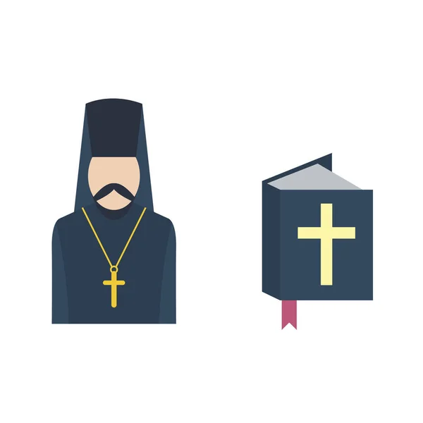 Sacerdote católico vector icono . — Vector de stock