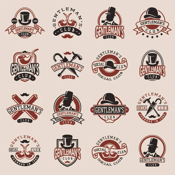 Gentlemans vintage badges vector illustration. — Stock Vector