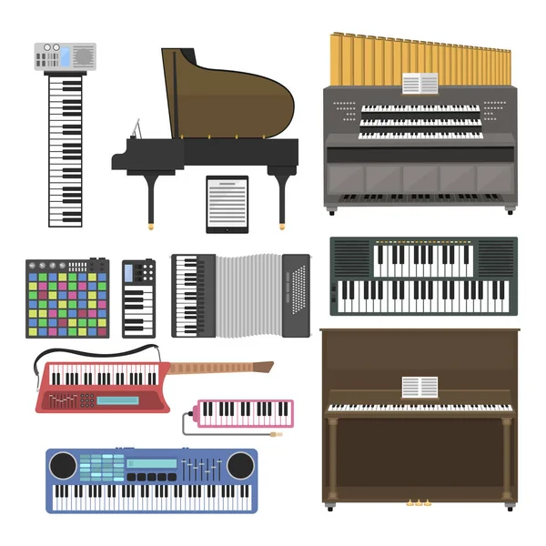 Toetsenbord muziekinstrumenten vector illustratie. — Stockvector