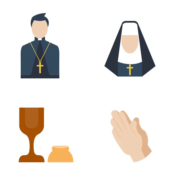 Sacerdote católico vector icono . — Vector de stock