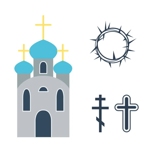 Iconos de religión vector ilustración . — Vector de stock