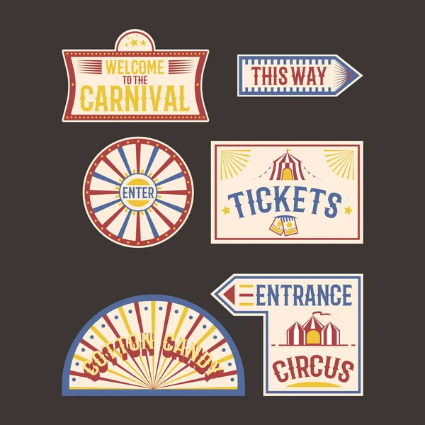 Sirk vintage etiket afiş vektör çizim.