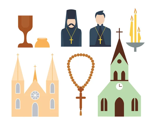 Iconos de religión vector ilustración . — Vector de stock