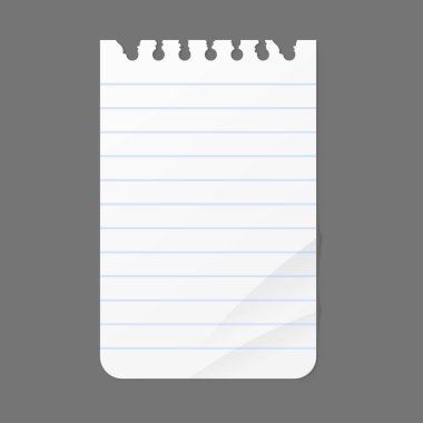 Kağıt not sayfasını ileti vektör çizim.