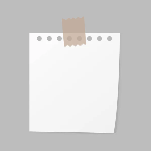 Papier-Notizblatt zur Illustration von Botschaftsvektoren. — Stockvektor