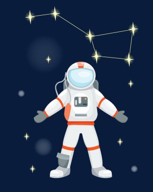 Vektör astronot karakter poz.