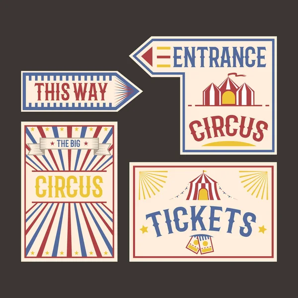 Circus vintage label banner vector illustration. — Stock Vector
